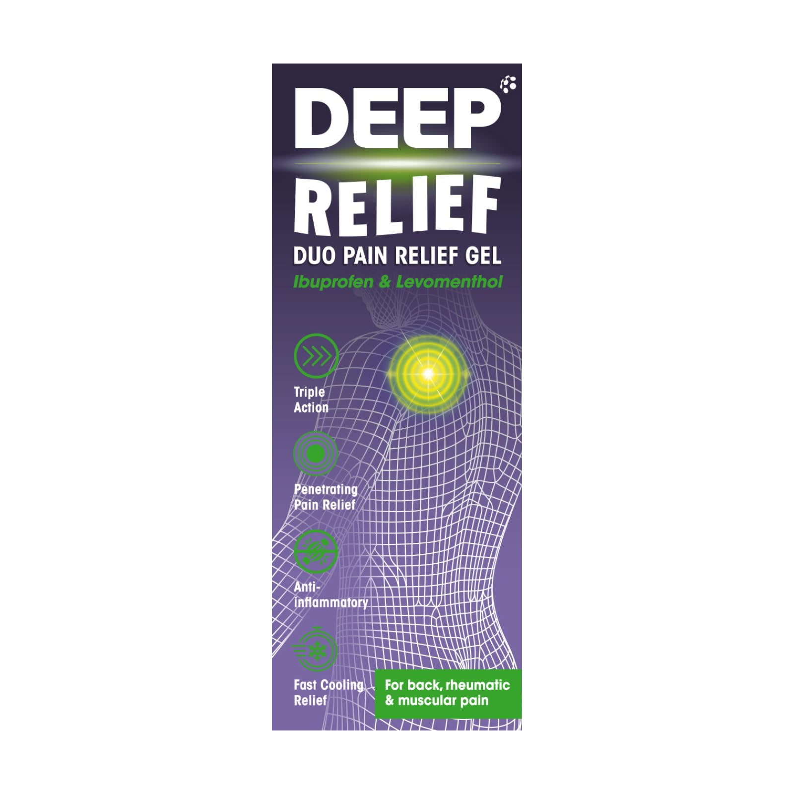 Deep Relief Duo Pain Relief Gel - Triple Action Relief From Back, Rheumatic & Muscular Pain, 30 g (Pack of 1)