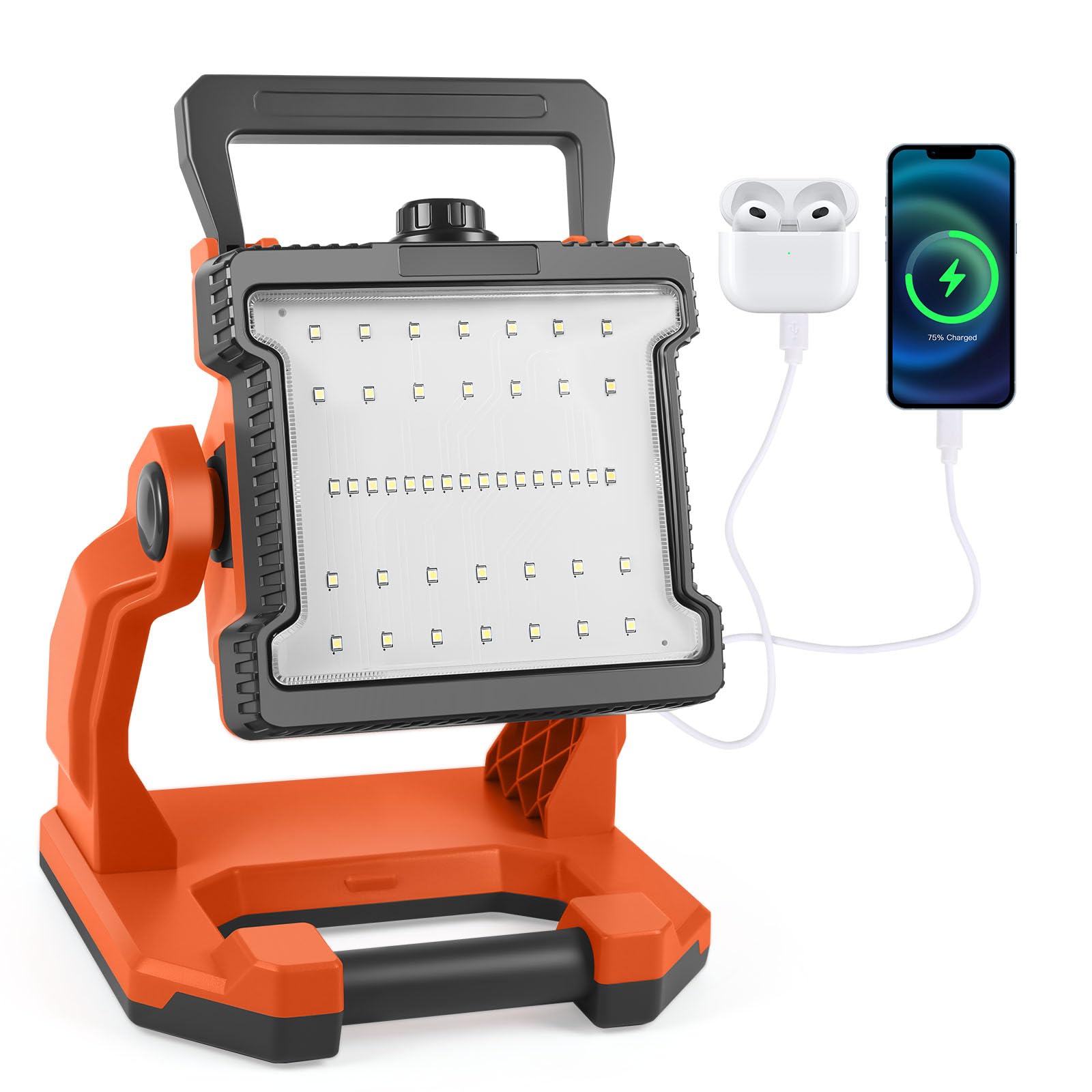 Photo 1 of ?72w?10000LM? Cordless LED Work Light Compatible with Milwaukee M18 18V Battery, Compact Flood Light with Charging Phone for Auto Repair, Outdoor, Construction Job Sites & Emergency Use (No Battery)