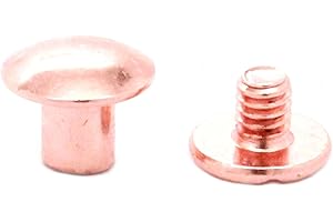 STECKSSTORE Shinny Copper Binder Post 1/4" Steel Chicago Screws 10 Pack 1290-25