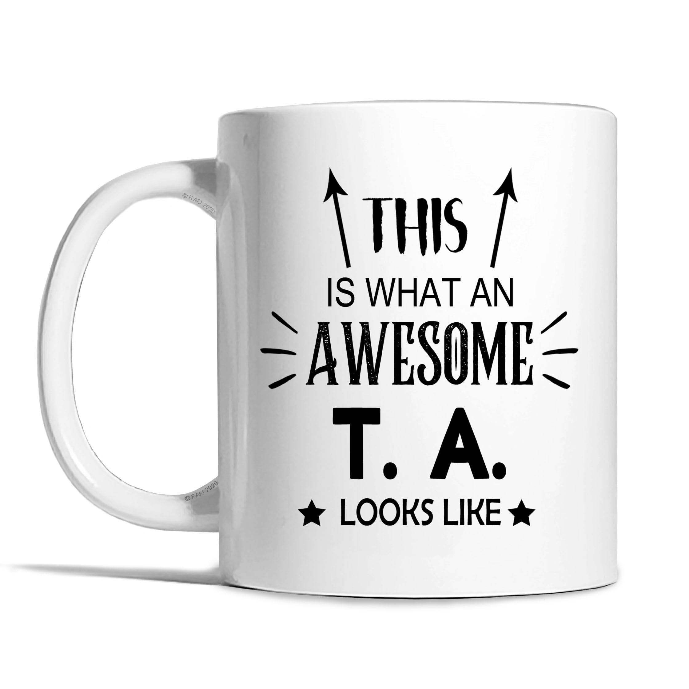 Risk-A Designs Awesome T A (Teaching Assistant) Mug, This is What an Awesome T A Looks Like Mug, Thank You Gift, keyworker Gift, Appreciation Gift, Student Teacher Gift