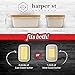 Butter Dish with Lid (White) | Covered Enamel Keeper with Beech Wood Top & Plastic Lid for Airtight Storage of Cheese | Tray Holds Half Pound of Stick Butter | Durable Food Storage Container (White)