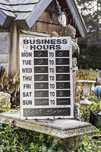 Vintage Chalkboard Hours of Business Plaque - 28-in