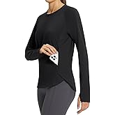 baleaf Women's Thermal Tops Fleece Lined Shirts Long Sleeve Cold Weather Running Gear Workout Zipper Pocket Thumbholes