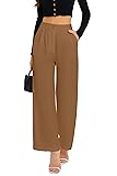 FUNYYZO Women's Wide Leg Pants High Elastic Waisted