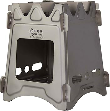 Amazon Outdoorstandard ウッドストーブ 焚火台 焚き火台 折りたたみ焚火台 チタン ソロストーブ キャンプ用品 Outdoorstandard バーベキューコンロ 焚火台