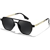 FEISEDY Retro 70s Aviator Sunglasses for Women Men Vintage Square Trendy Oversized Shades UV400 B0145