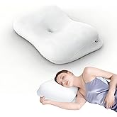 VADSBO Sleep Pillow Ergonomic Contour Design Cooling Memory Foam Pillows for Neck Support, Side & Back Sleepers White