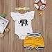 Infant Baby Boy Girl Elephant Romper and Short Pants with Headband Outfits Set