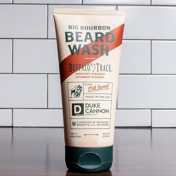 DUKE CANNON SUPPLY CO. BIG BOURBON BEARD WASH, 6 FL OZ, OAK BARREL SCENT – MADE WITH PLANT-BASED INGREDIENTS TO STRENGTHEN, REJUVENATE, SOFTEN AND CONDITION