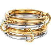 Jude Jewelers Stainless Steel 4-in-1 Stacking Wedding Bands Promise Anniversary Statement Ring