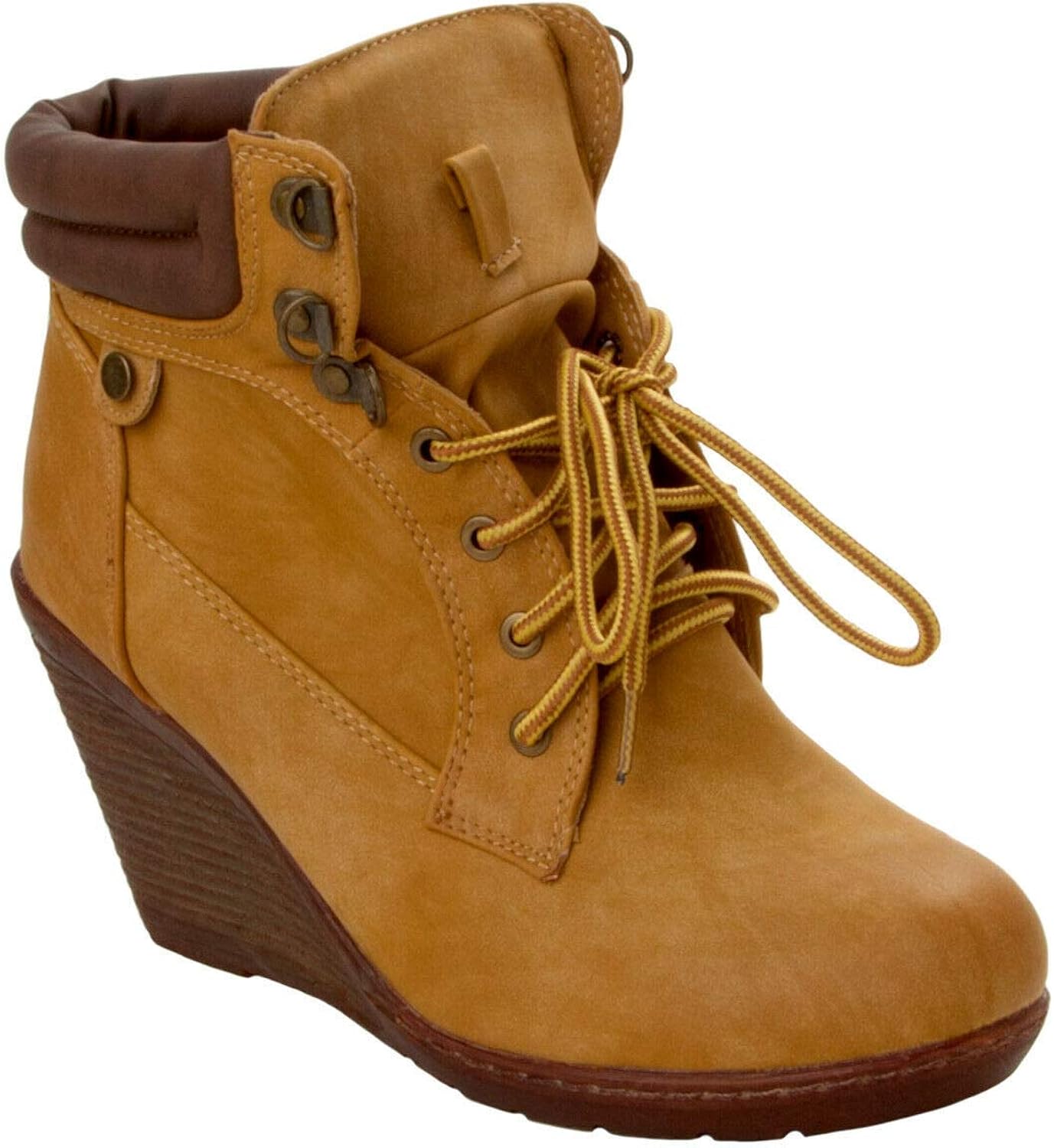 tan lace up boots with heel