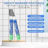 Flintronic Grout Pen 6pcs Light Grey Tile Repair Markers Sealer Pens view 3