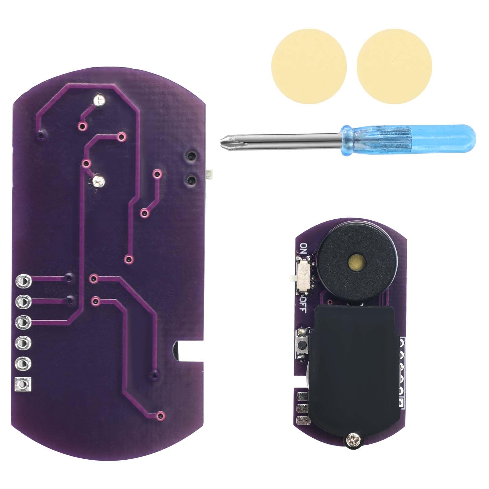 BTFO Cricket Noise Maker Prank, Annoying Beeping PCB Device with 16 Sounds Semi-Circular Concealed Chirp Noise Stuff Kit Hidden Chirping Gag Gift Toy for Adults Office Home School Car Parties (Purple)