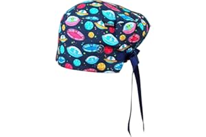 CALOMED Scrub Cap for Women and Men, Euro Style Scrub Caps, Working Hat, Head Cover with Buttons, Long or Short Hair