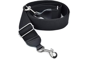 CLOUDMUSIC Banjo Strap Guitar Strap For Handbag Purse Jacquard Woven With Leather Ends And Metal Clips(Black)