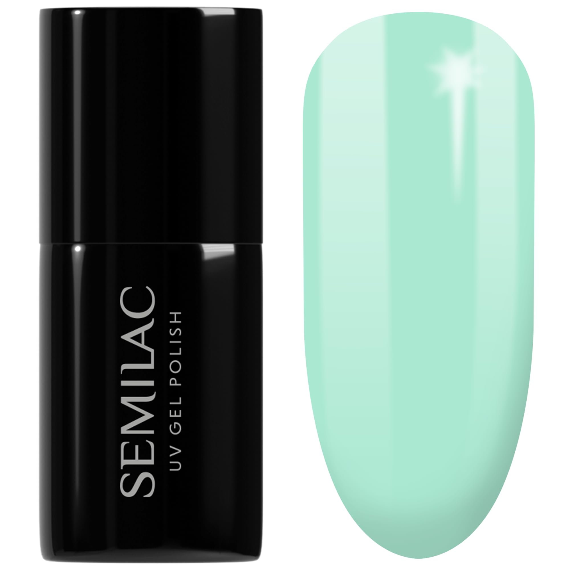 SEMILAC Gel Nail Polish 022 Mint Green - Full Coverage Gel Polish - Soak Off Easy To Use LED/UV Nail Lamp - Long Lasting Manicure and Pedicure up to 3 weeks
