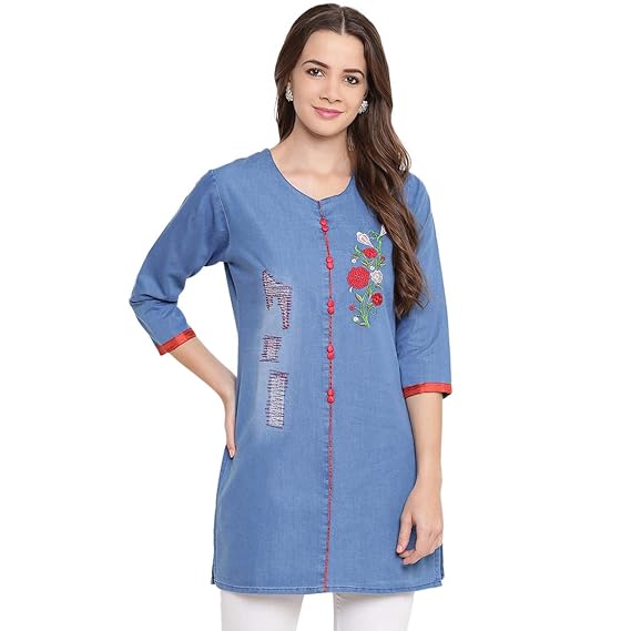 shorts kurti for jeans