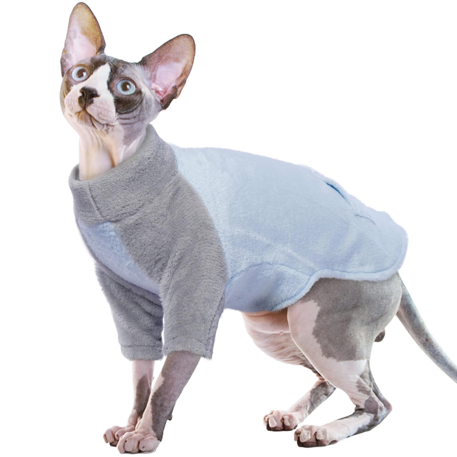 Cat Coat, Cat Jacket Winter Sphynx Jumper Winter Vest Warm for Cold Weather(Blue, XL) — image 1