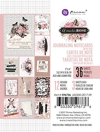 Prima Marketing Unique Design Amelia Rose Journaling Cards, 3