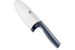 ZWILLING Twinny Stainless Steel Children's Chef's Knife with Finger Protection, Dishwasher Safe, Navy Blue, 4-Inch (1009472)
