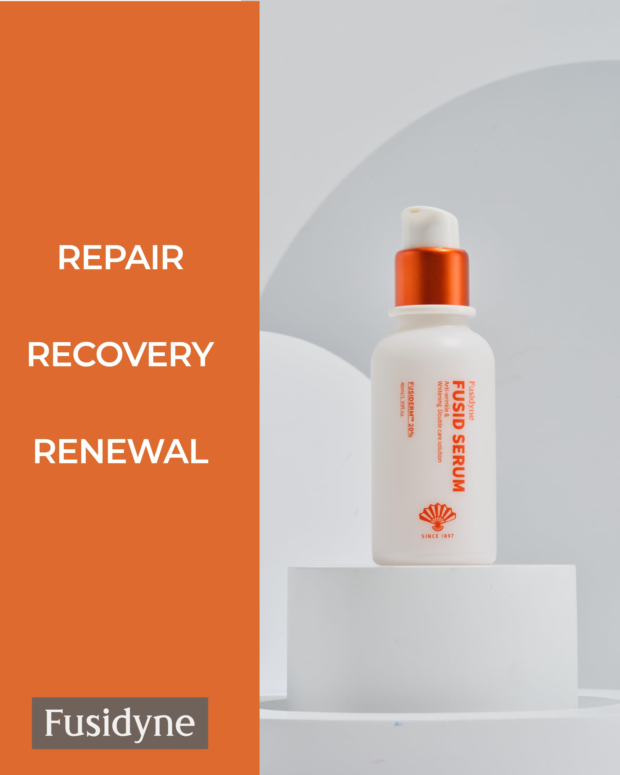 Fusidyne Fusid Serum (1.4fl oz) Serum for Face for Radiance. Dry & Sensitive Skin. Korean Skin Care with Fusiderm, Peptides, Vitamin C.