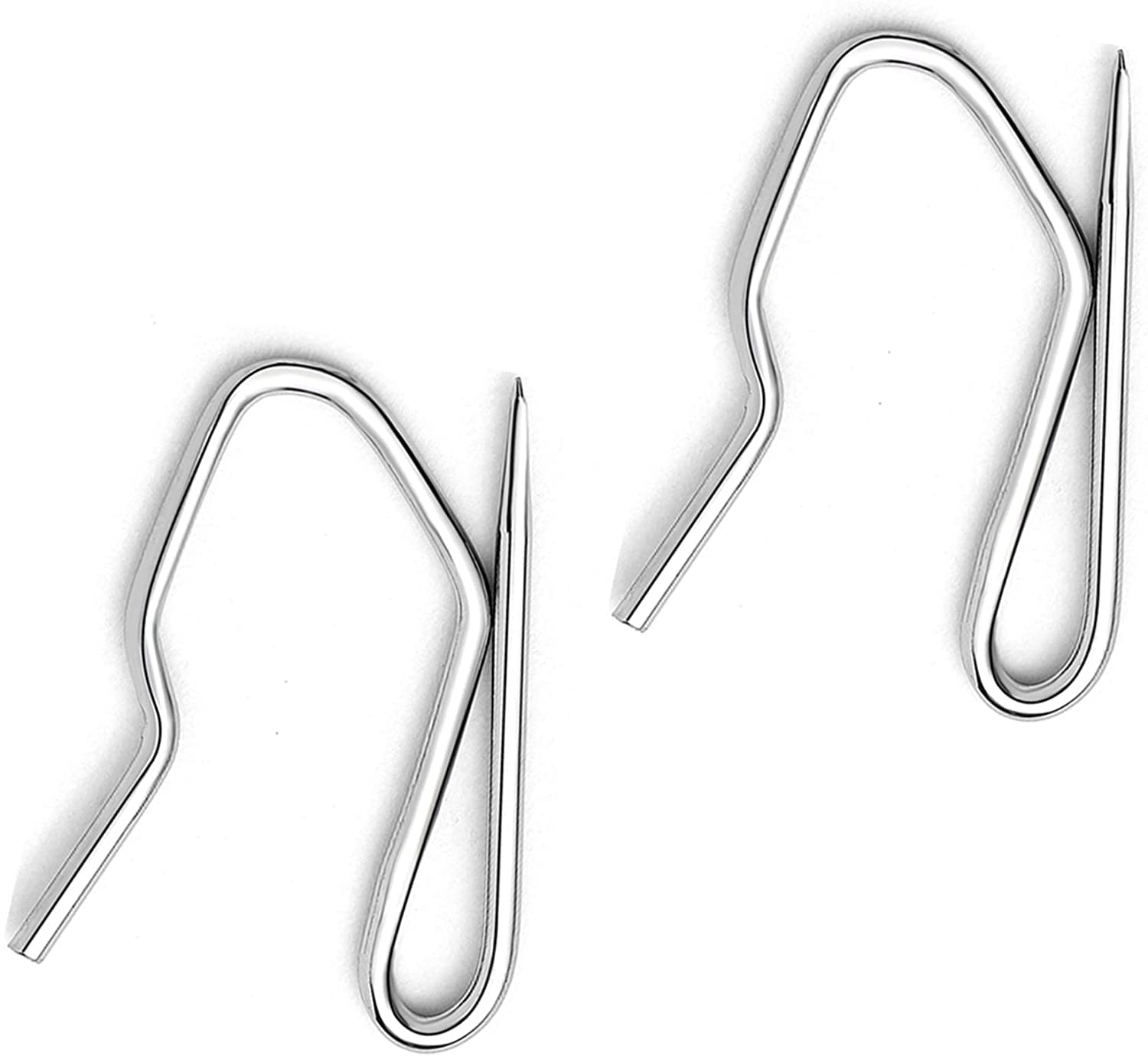 Metal Curtain Hooks Drapery Pin Hooks for Window Door and Shower Curtain 100 PACK（Sliver)