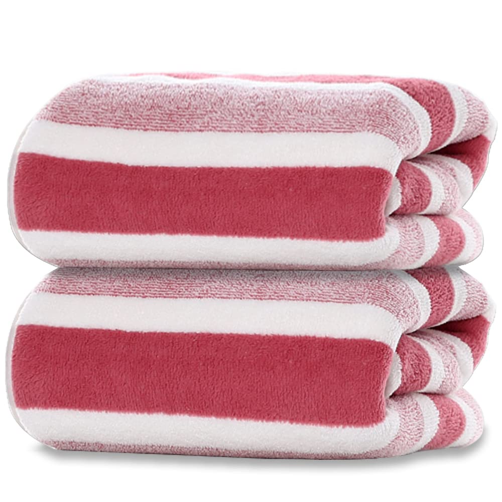 SOFTBATFY Microfibre Bath Sheet, Beach Towels 2 Pack(90x180cm) Lightweight, Absorbent, Super Fluffy and Fast Drying Towel for Travel, Vacation, Fitness and Yoga (90x180cm, Pink)