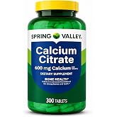 Calcium Citrate 600mg per Serving, 300 Tablets &ndash; Pure Calcium Citrate Supplement, Supports Bone Health and Wellness, Citrato de Calcio, High Absorption Calcium