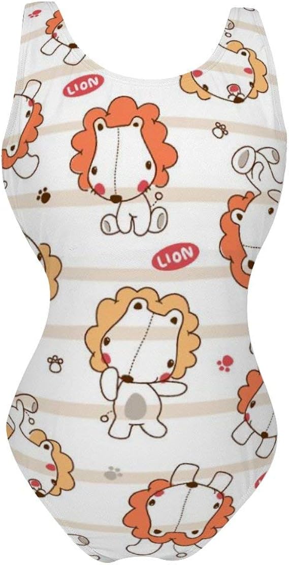 Amazon 競泳水着 ライオン柄 かわいい 英字 レディース ワンピース水着 ビキニ フィットネス水着 モノキニ スリムウエア Uvカット 体型カバー 水陸両用 セクシー フィットネス リゾート ワンピース 通販