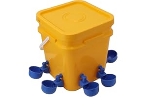 Hamwesh Automatic Chicken Waterer, 12 Liters Poultry Water Dispenser with Drinking Cups for Chickens Ducks Birds Quail Pigeon