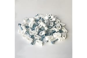 Sactulaz Round Cable Clip with Screws, Wire Clip, Cord Clips, Coaxial Cable Organizer Clips for Hanging (50)