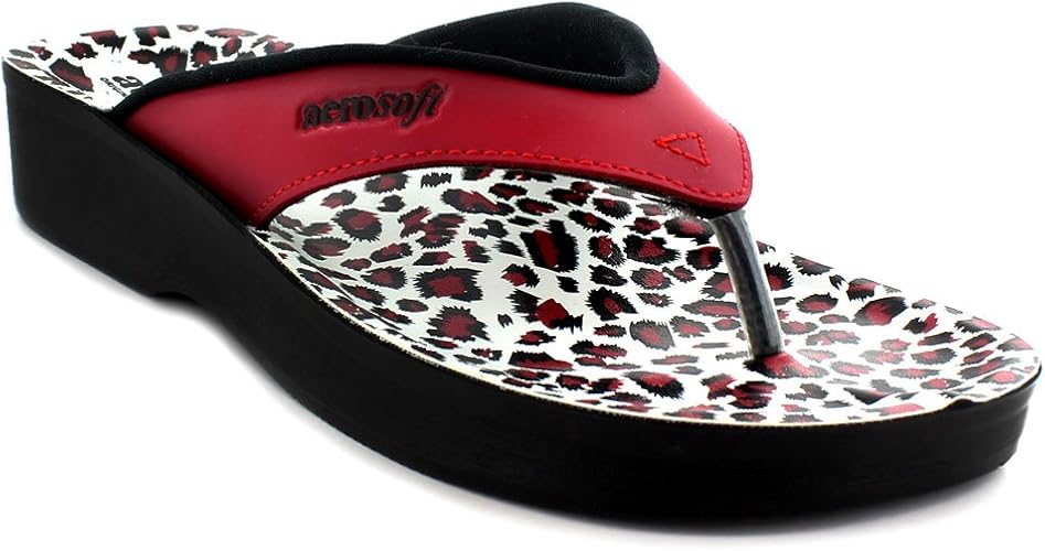 Amazon.com | Aerosoft Original Womens' Thong Style Sandals with Printed Footbed | Comfortable 