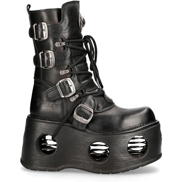 Amazon.com | NEWROCK 373-S33 Ladies Black 100% Leather Calf Boots