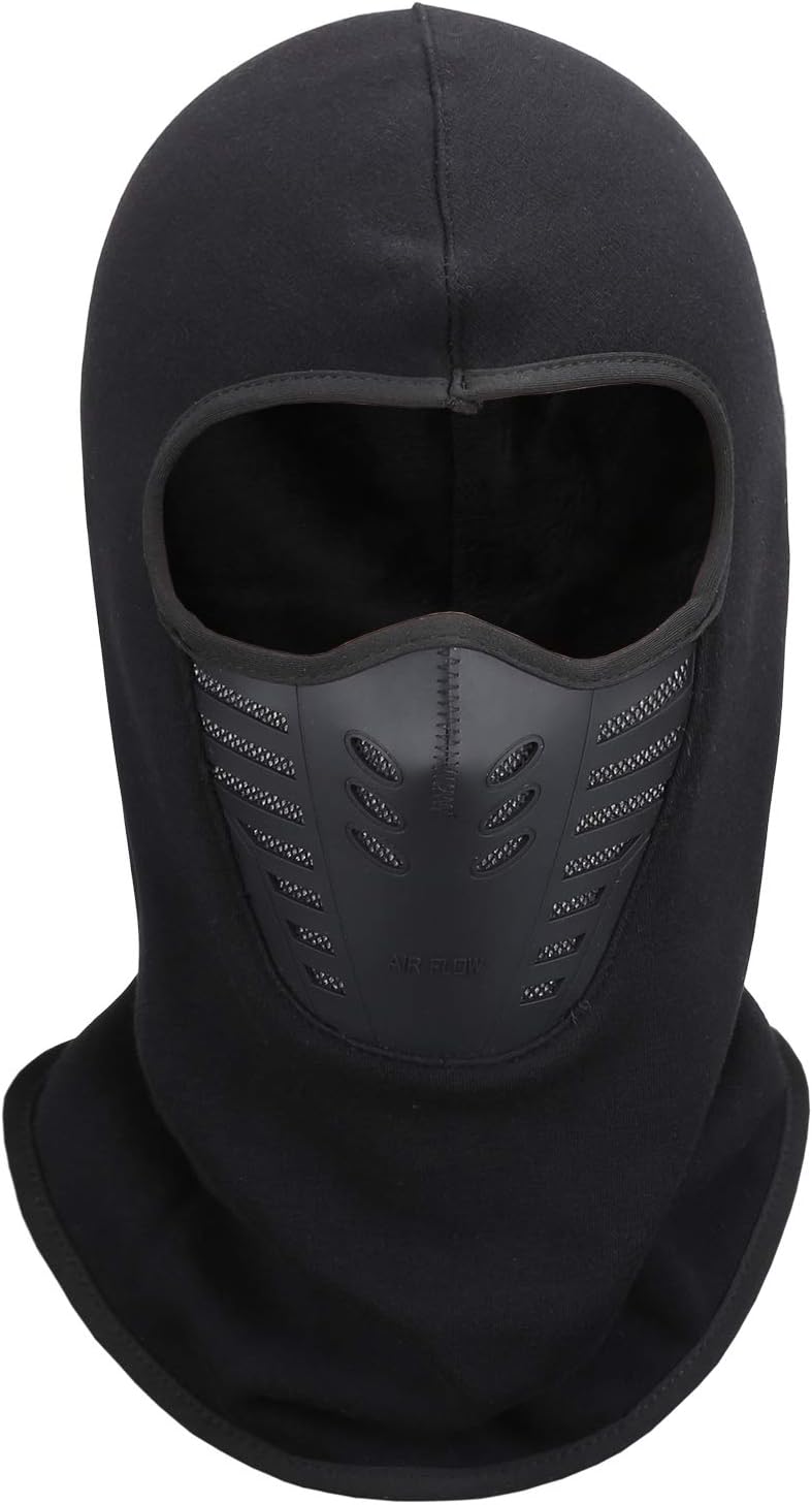 Bequemer Laden Balaclava, Winter Fleece Windproof Ski Face Scarf for Men and Women Black Bandana