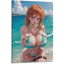 Amazon.com: Póster de anime para niña, arte de pared sexy Nami en ...