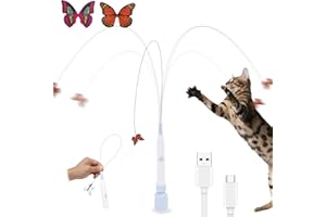 Electric Butterfly Flutter Toy for Cats,Automatic Interactive Kitten Toy with Suction Cup&2 Realistic Butterflies Refills,2 P