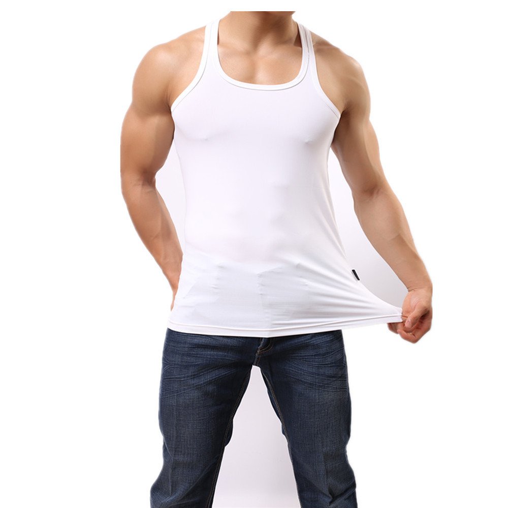Domige Mens Ultra Soft Elastic Breathable Tank Top Undershirts