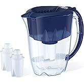 AQUAPHOR Water Filter Pitcher Ideal 7 Cup with 3 x B15 Filters - Dark Blue
