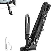 Hugwits Universal Motorcycle Kickstand, 6 Level Heavy Duty Adjustable CNC Aluminum Alloy Side Stand Foot, Replacement Support Stand for Motorbike, Scooter, Dirt Pit Bike (Black)