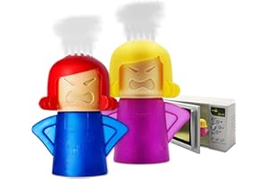 Abnaok Microwave Cleaner, 2 PCS Angry Mama Microwave Cleaner Microwave Oven Steam Cleaner Easily Clean in Minutes Cleans Add Vinegar and Water for Home or Office with English Manual (Blue+Purple)
