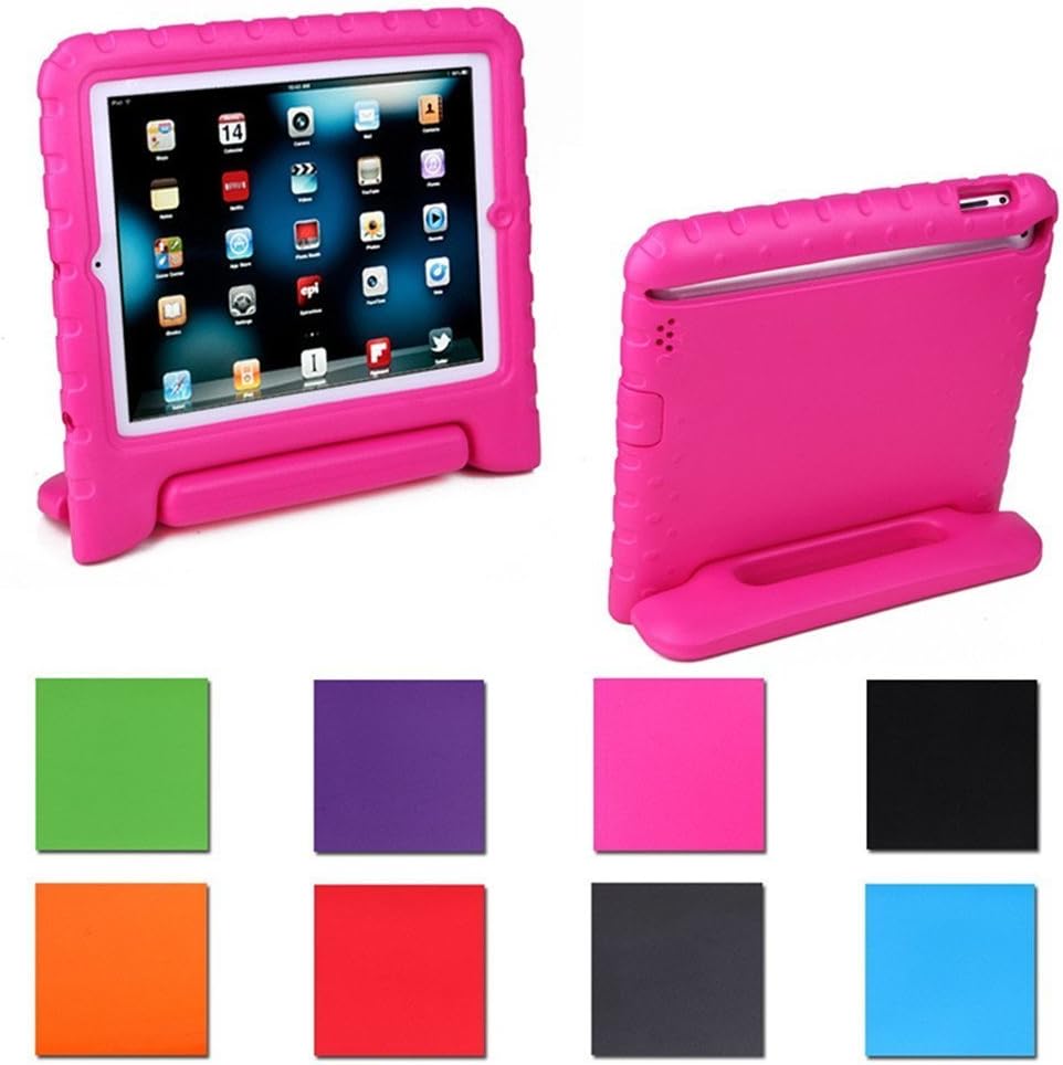 AGRIGLE iPad Mini Case, [Kids Series] Shock Proof Convertible Handle Light Weight Super Protective Stand Cover Case for Apple iPad Mini/Mini 2/Mini 3 (Rose RED)