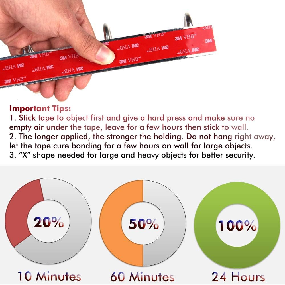 Double Sided Tape 3M VHB Mounting Tape 1/2 Inch x 18 Feet Length Heavy Duty Waterproof Black Foam Tape for Home Office Automotive Decorations and LED Strip Lights (3M492913) : Office Products