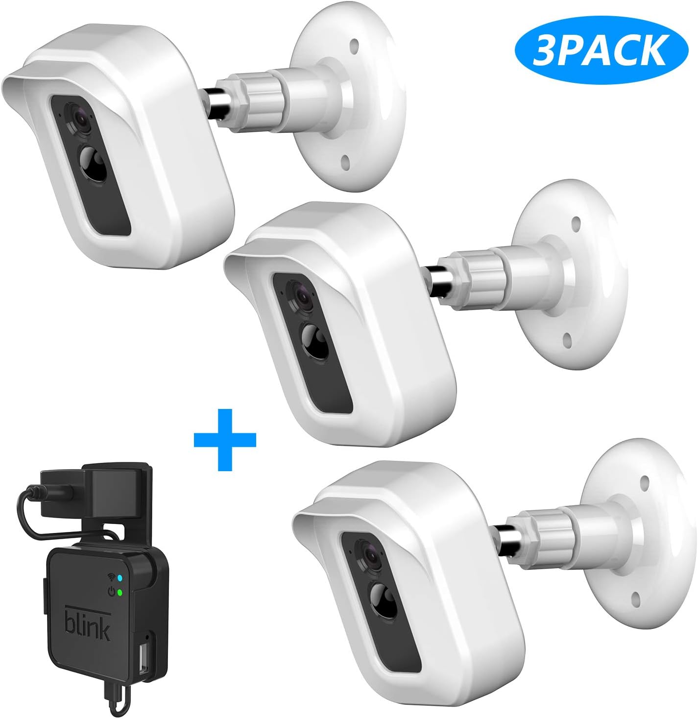 Blink XT2 Wall Mount Bracket, [3 Pack] Full Weather Proof Housing/ [1 Pack] Mount with Blink Sync Module Outlet Mount for Blink XT/ XT2 Indoor Outdoor Home Security Camera System (White)