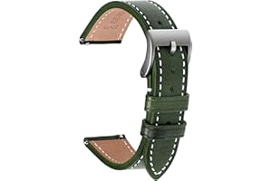 ULLCHRO Leather Watch Straps for Men & Women - Quick Release - Stainless Steel Buckle - Replacement Strap - Band With 17mm, 18mm, 19mm, 20mm, 21mm, 22mm