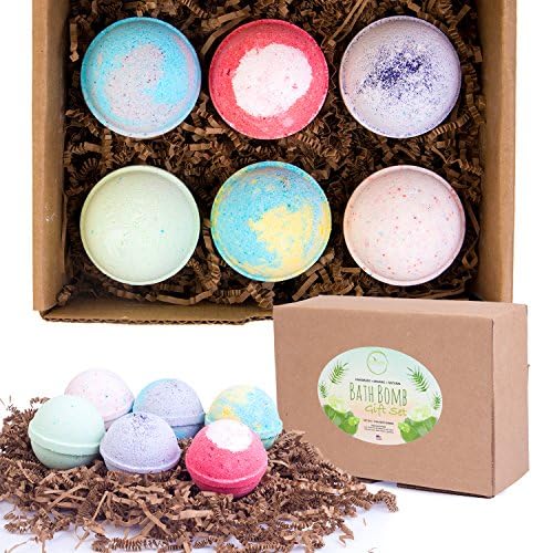 6 USA Made Bath Bombs Gift Set (Large) – Organic, Handmade, and All Natural Therapeutic &amp; Moisturizing Fizzies - Creates Lush, Relaxing Bubbles - All Natural Home Spa Essentials – by EcoHome Naturals