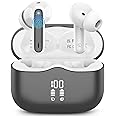 Wireless Earbuds, Bluetooth 5.3 Headphones in Ear with 4 ENC Noise Cancelling Mic, HiFi Stereo Deep Bass Wireless Earphones 40Hrs, in-Ear Earbud Bluetooth Dual LED Display IP7 Waterproof, Dark Gery