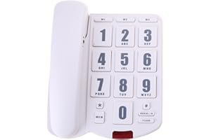 Big Button Landline Phone Desktop Telephone Loud Ringtone Fixed Home Phone for Elderly and Visually Impaired PK3000 Fixed Lan