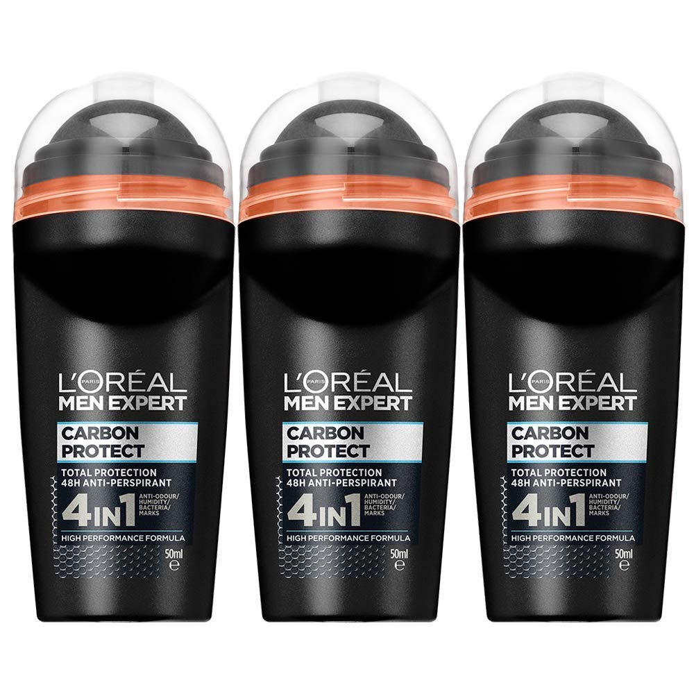 L'oreal Men Expert (Pack of 3) Carbon Protect Roll-on X 50 ml