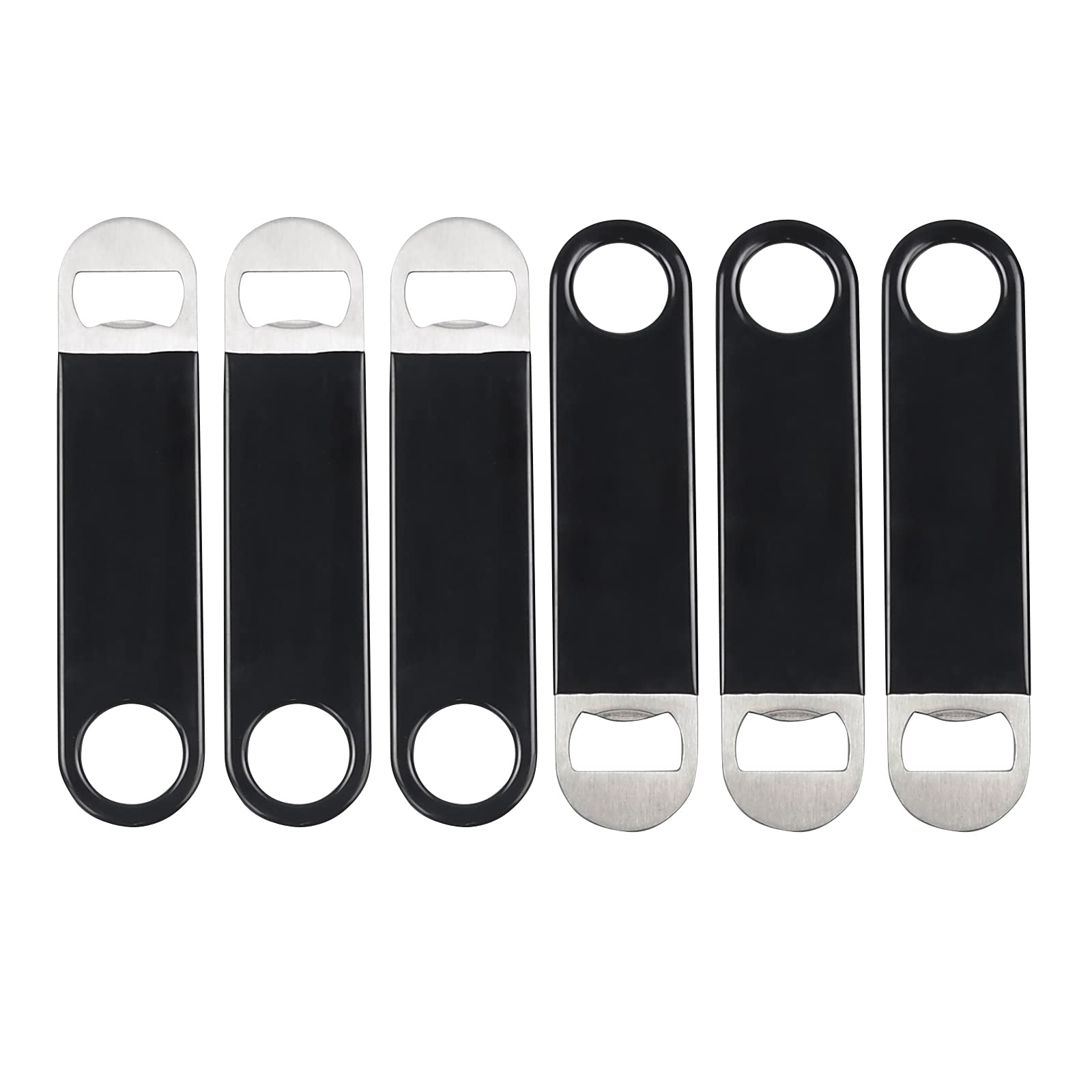 Tstorage Black Coated Stainless Steel Bartender Beer Bottle Openers, 6 Packs