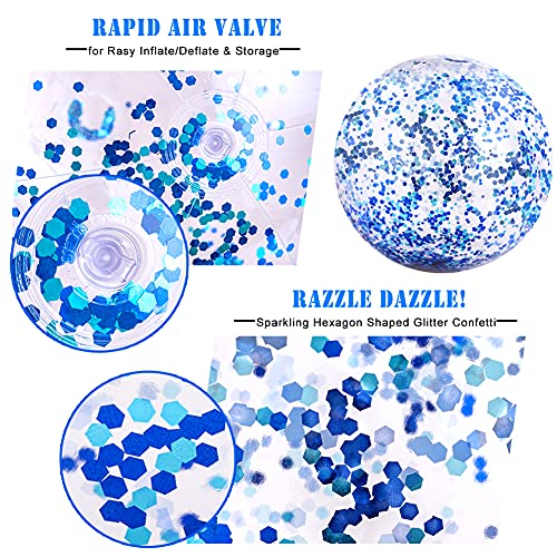 16 Inch Inflateable Glitter Beach Ball Sequin Beach Ball Pool Water Fun Toys for Kids Summer Parties Pool Party Favors